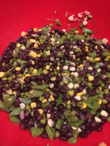 Black bean corn pea salad